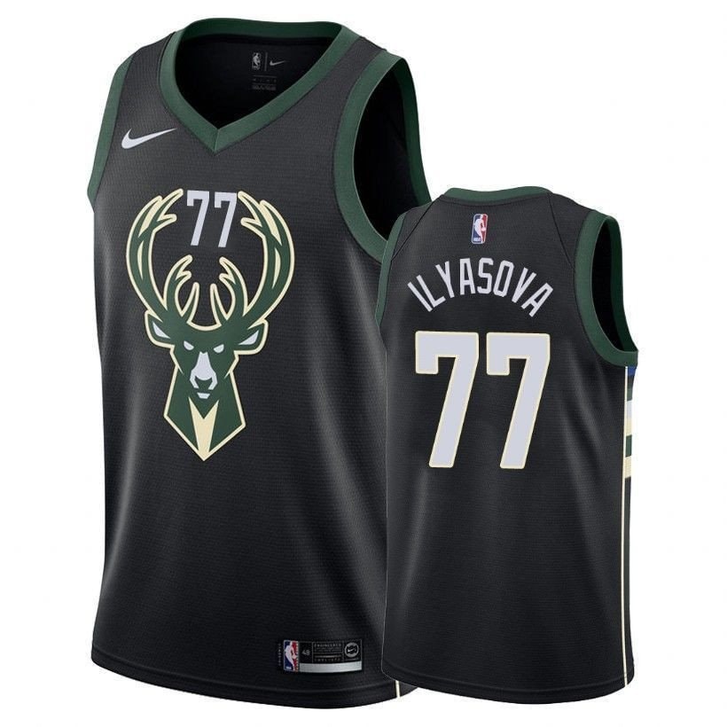 Men's Ersan Ilyasova #77 Bucks Black Basketball Jersey S-3XL