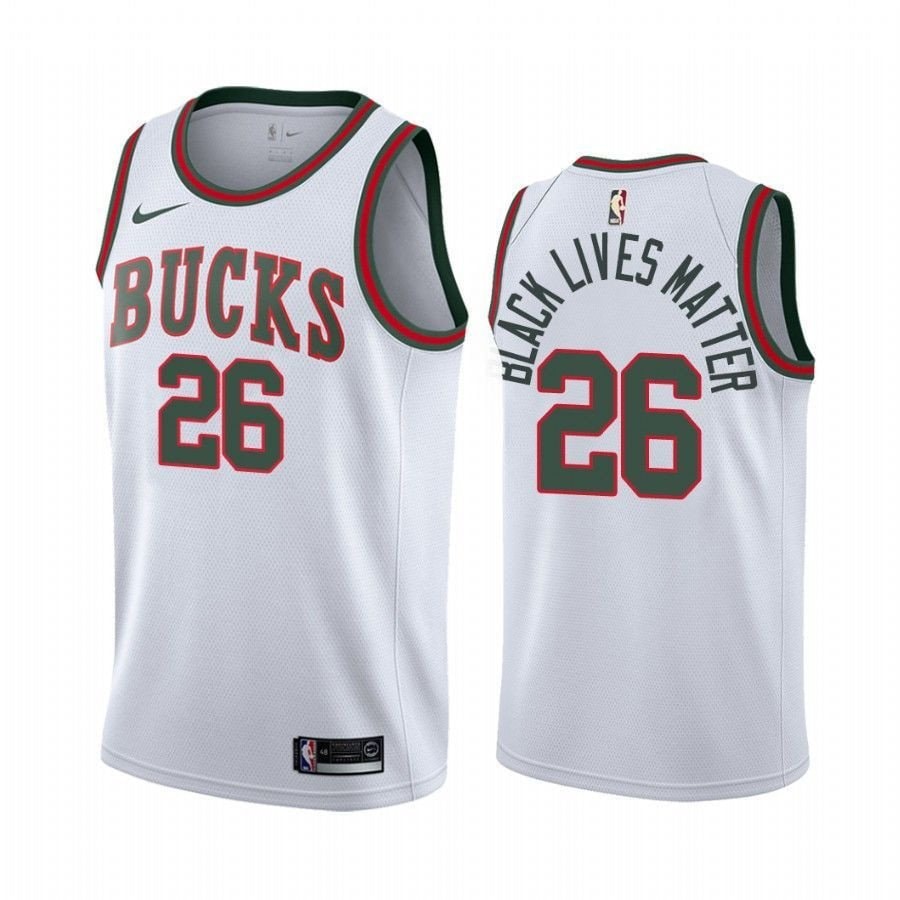 Men's Kyle Korver Black Lives Matter Milwaukee Bucks Classic Jersey Black Multi