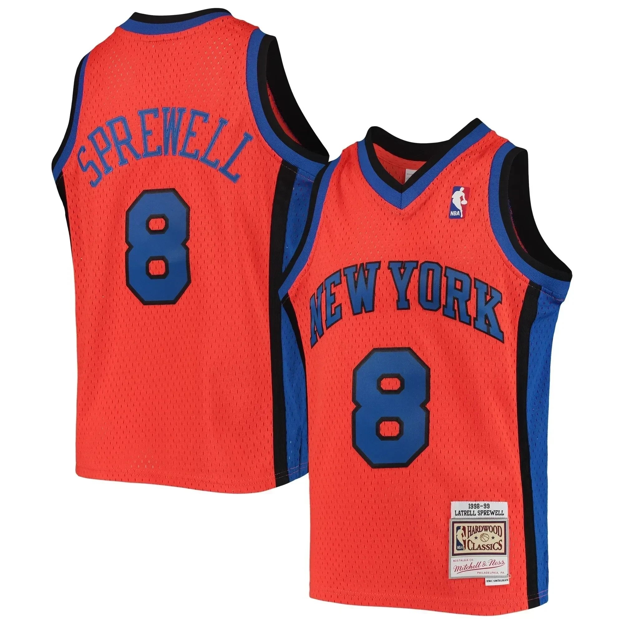 Latrell Sprewell Basketball Team Mitchell Ness 1998-99 Hardwood Classics Reload Jersey ??Orange