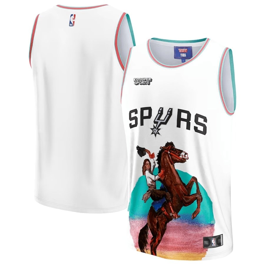 Basketball Team Basketball & KidSuper Studios Unisex Hometown Jersey - White