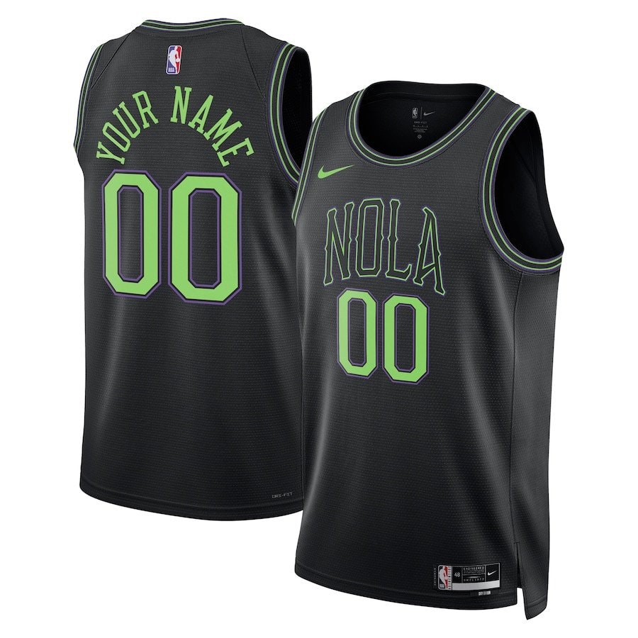 New Orleans Pelicans 2023/24 Customized Swingman Jersey City Edition Black Unisex