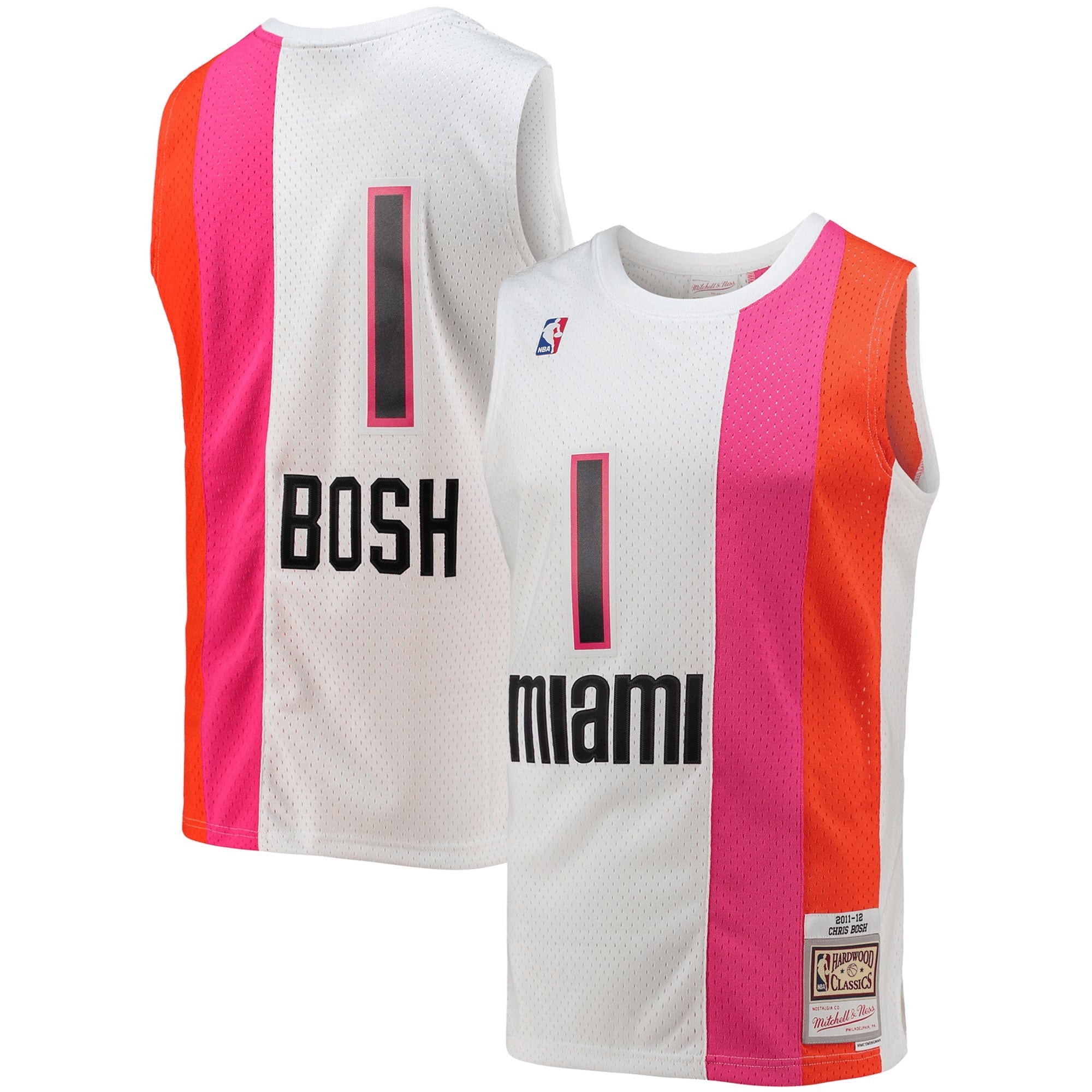 Chris Bosh Basketball Team Mitchell & Ness 2011-12 Hardwood Classics Swingman Jersey - White Jersey