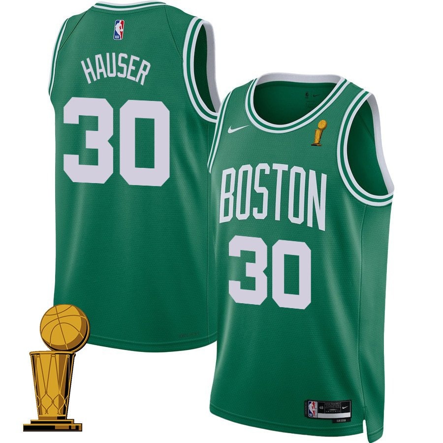 Sam Hauser 30 Boston Celtics 2024 Finals Champions Jersey Icon Edition Kelly Green