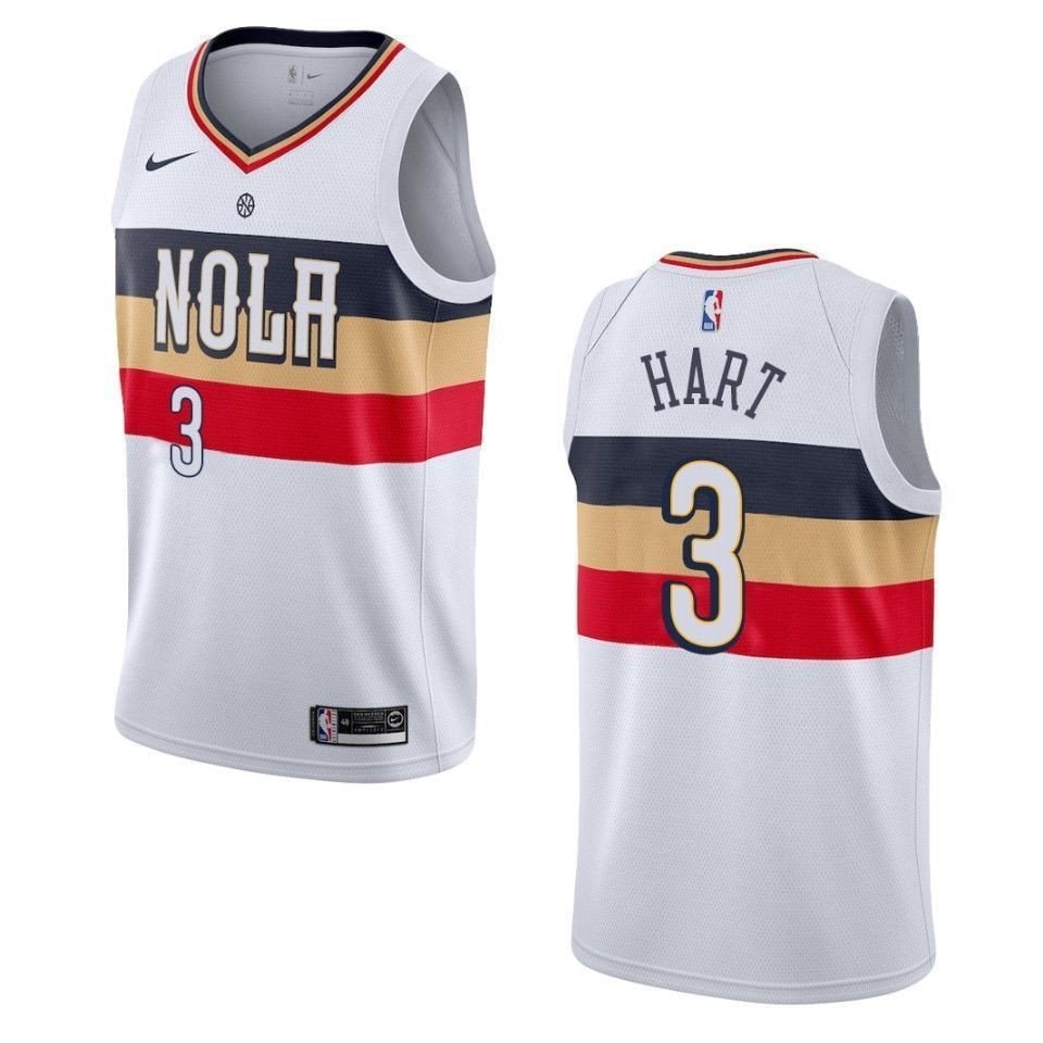 Men's New Orleans Pelicans Josh Hart 3 Earned Swingman Jersey White S-3XL