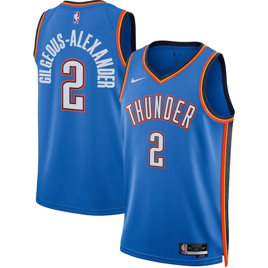 Shai Gilgeous-Alexander 2 Oklahoma City Thunder Unisex Swingman Jersey Icon Edition Blue