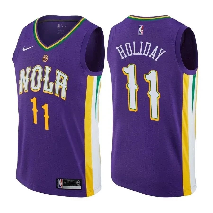 Men's Jrue Holiday 11 Pelicans City Edition Purple Basketball Jersey