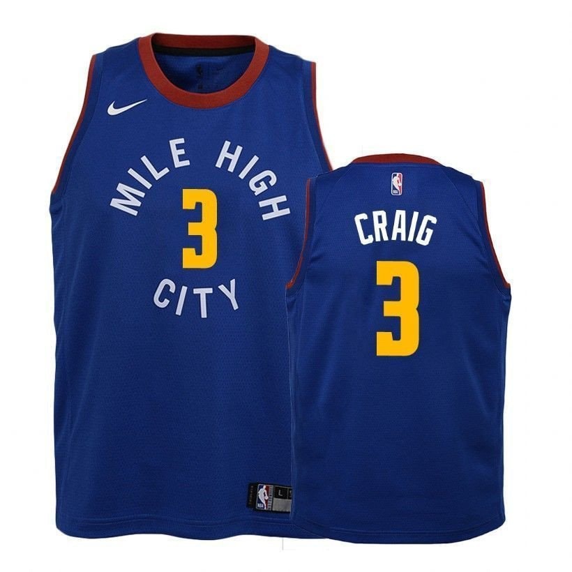 Youth Nuggets Torrey Craig #3 2018-19 Statement Blue Basketball Jersey
