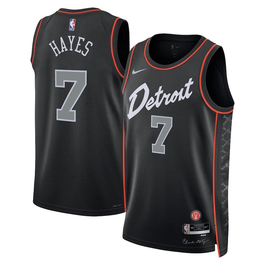 Killian Hayes 7 Detroit Pistons 2023/24 City Edition Swingman Jersey Black Unisex