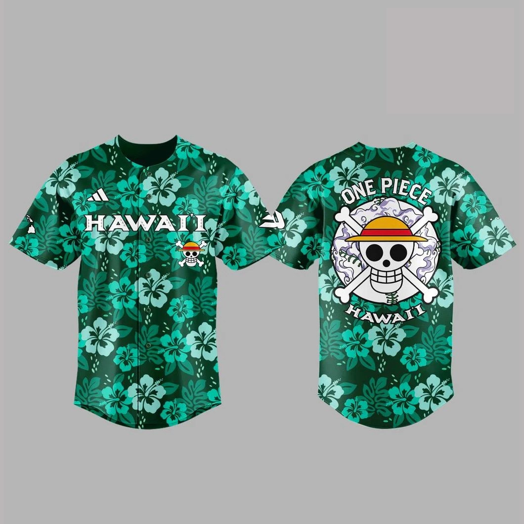Hawaii Rainbow Basketball Team x One Piece Baseball Jersey