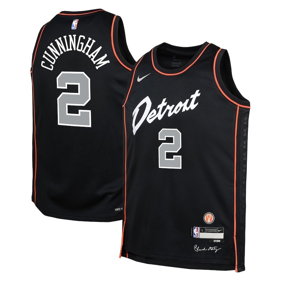 Cade Cunningham 2 Detroit Pistons 2023/24 City Edition Swingman Youth Jersey Black