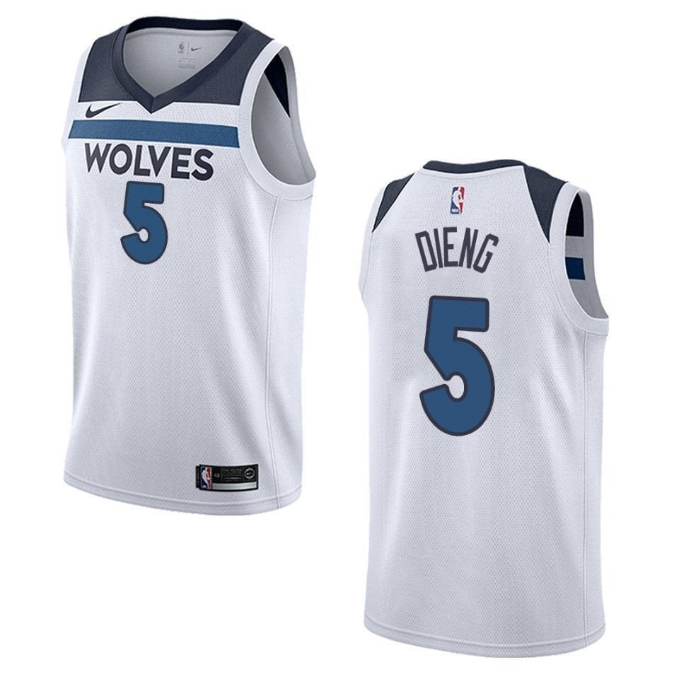 Men's Minnesota Timberwolves Gorgui Dieng #5 Association Swingman Jersey White