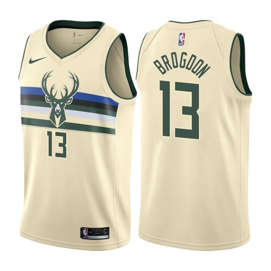 Malcolm Brogdon Milwaukee Bucks #13 City Edition Cream Jersey Unisex