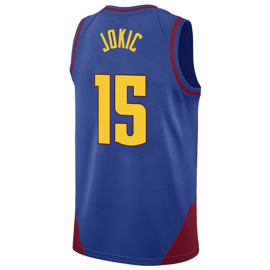 Nikola Jokic 15 Denver Nuggets Joker's Magic 2023 NBA Champions Swingman Jersey - Blue