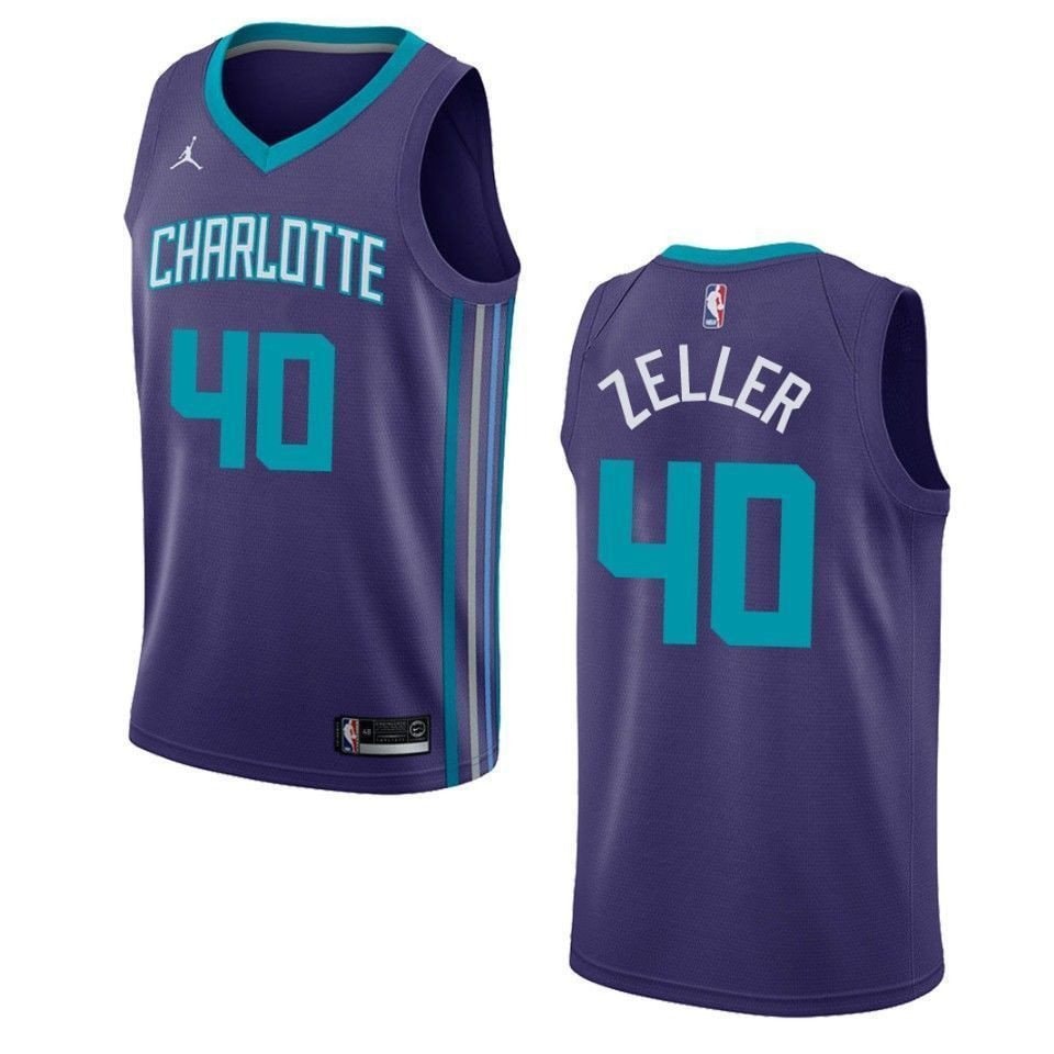 Men's Charlotte Hornets Cody Zeller #40 Statement Swingman Jersey Purple
