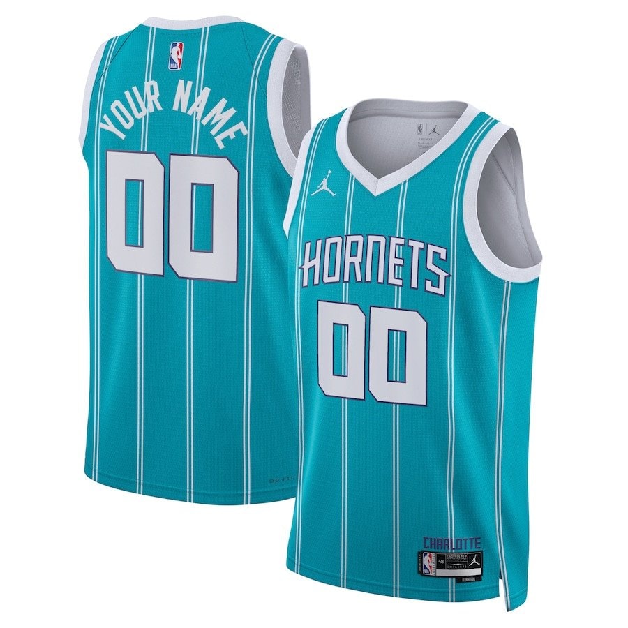 Charlotte Hornets 2023/24 Icon Swingman Custom Jersey Teal Mens