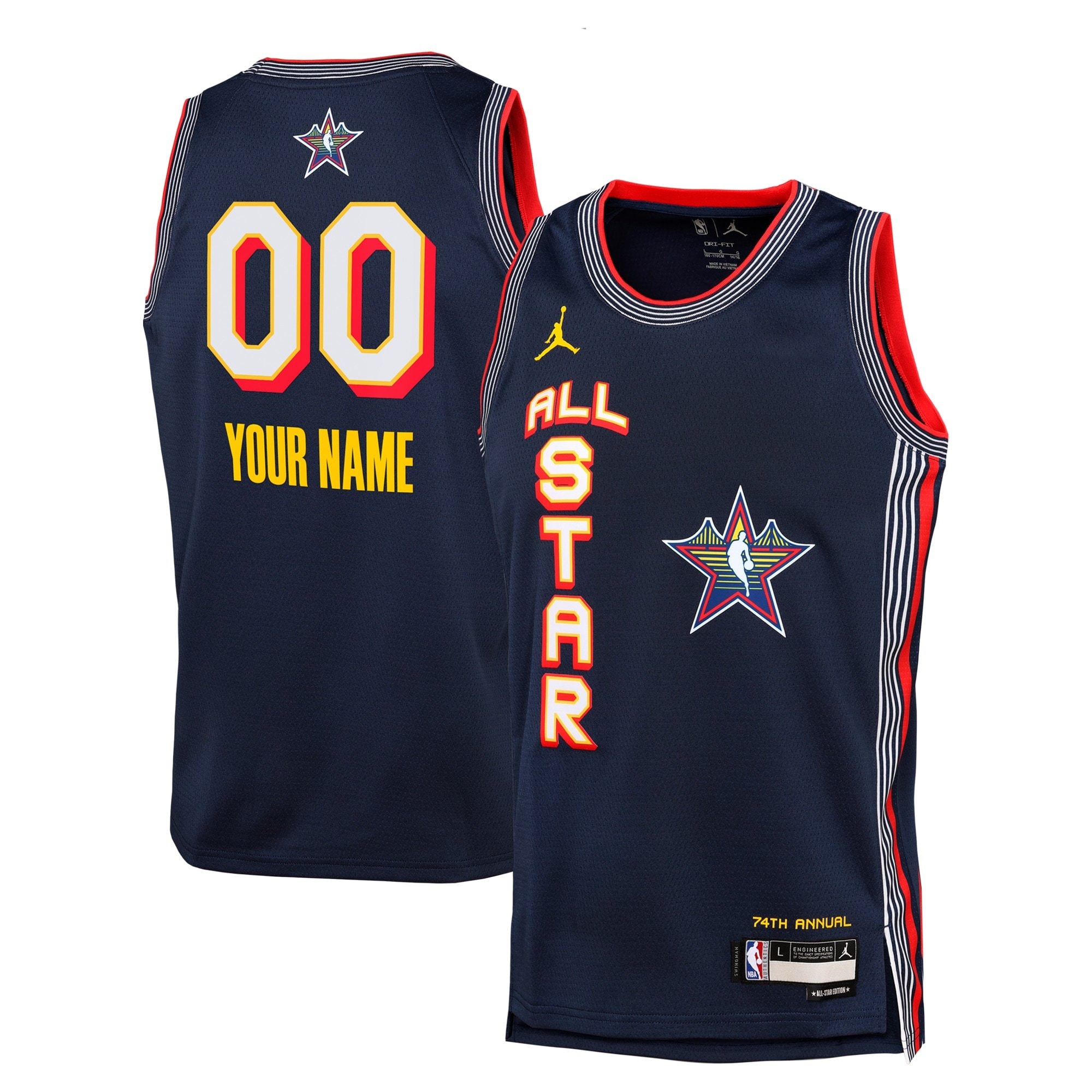 NBA Jordan Brand All Star 2025 Swingman Team Jersey Navy Youth