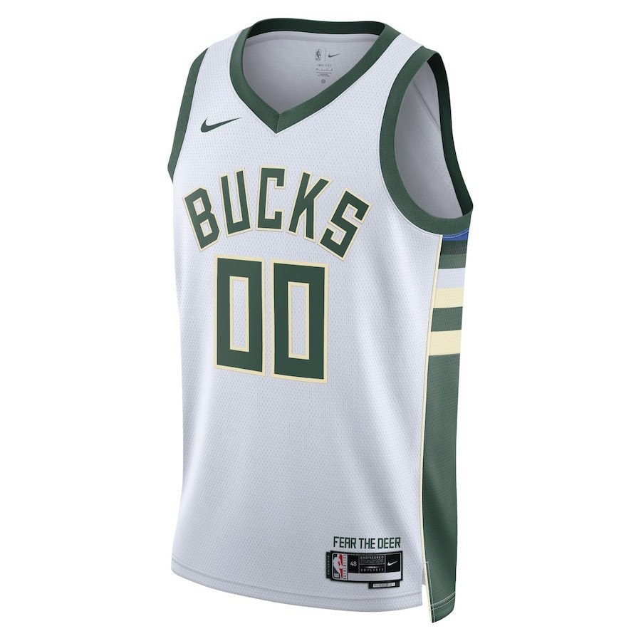 Milwaukee Bucks 2023/24 Association Swingman Custom Jersey White S-3XL