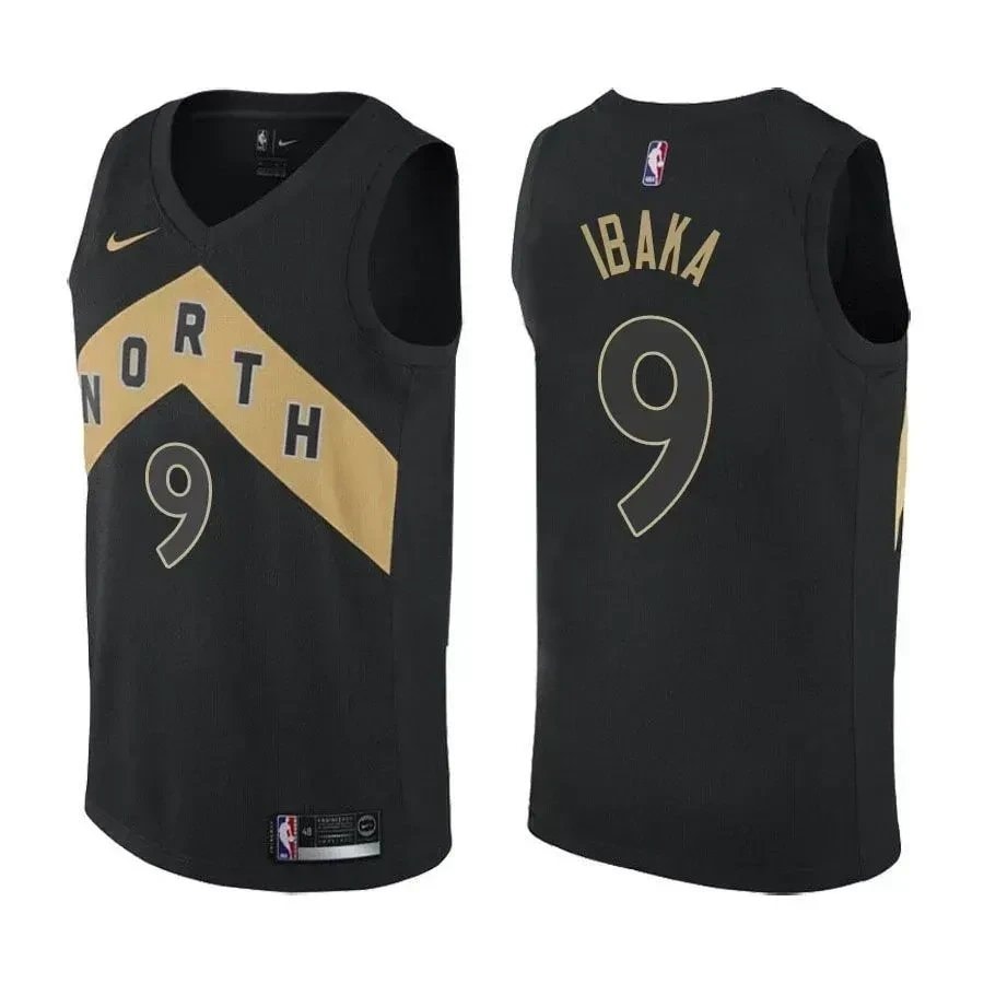 Raptors Serge Ibaka #9 City Edition Black Basketball Jersey - Men's