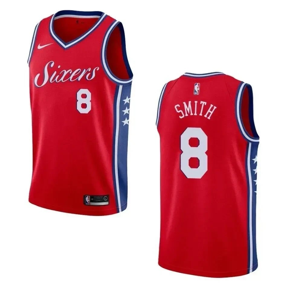 Men's Philadelphia 76ers Zhaire Smith Statement Swingman Jersey Red Size S-3XL
