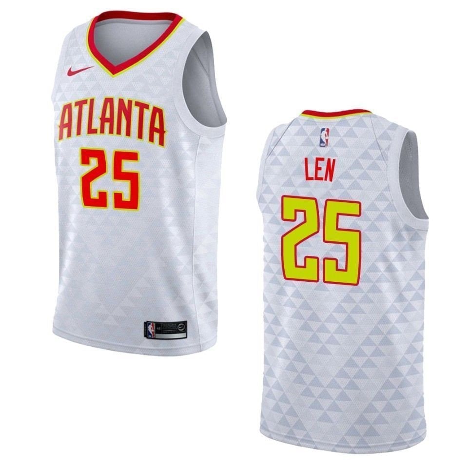 Men's Atlanta Hawks Alex Len Association Swingman Jersey White - 100% Polyester