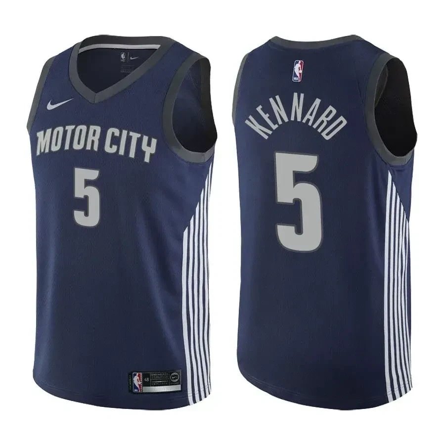 Men's Detroit Pistons Luke Kennard #5 City Edition Navy Basketball Jersey