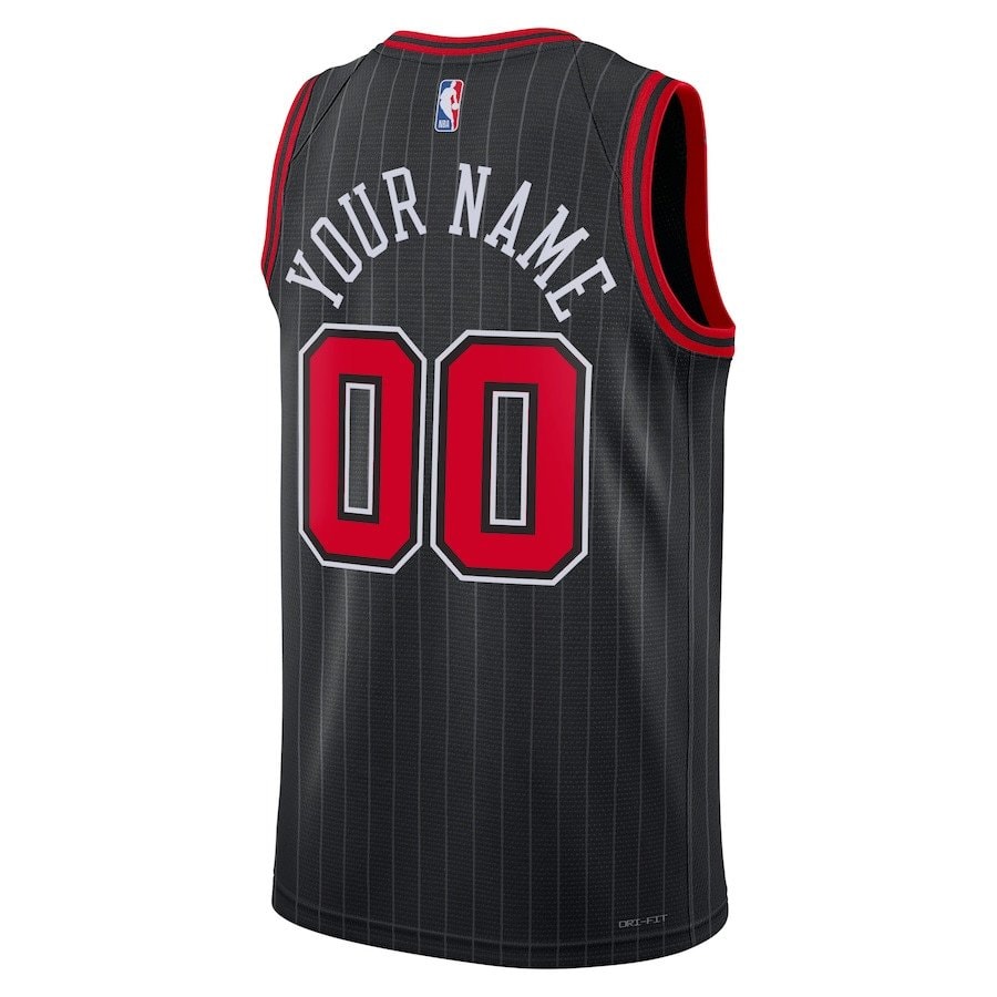 Chicago Bulls 2023/24 Statement Swingman Custom Men Jersey Black Multicolor