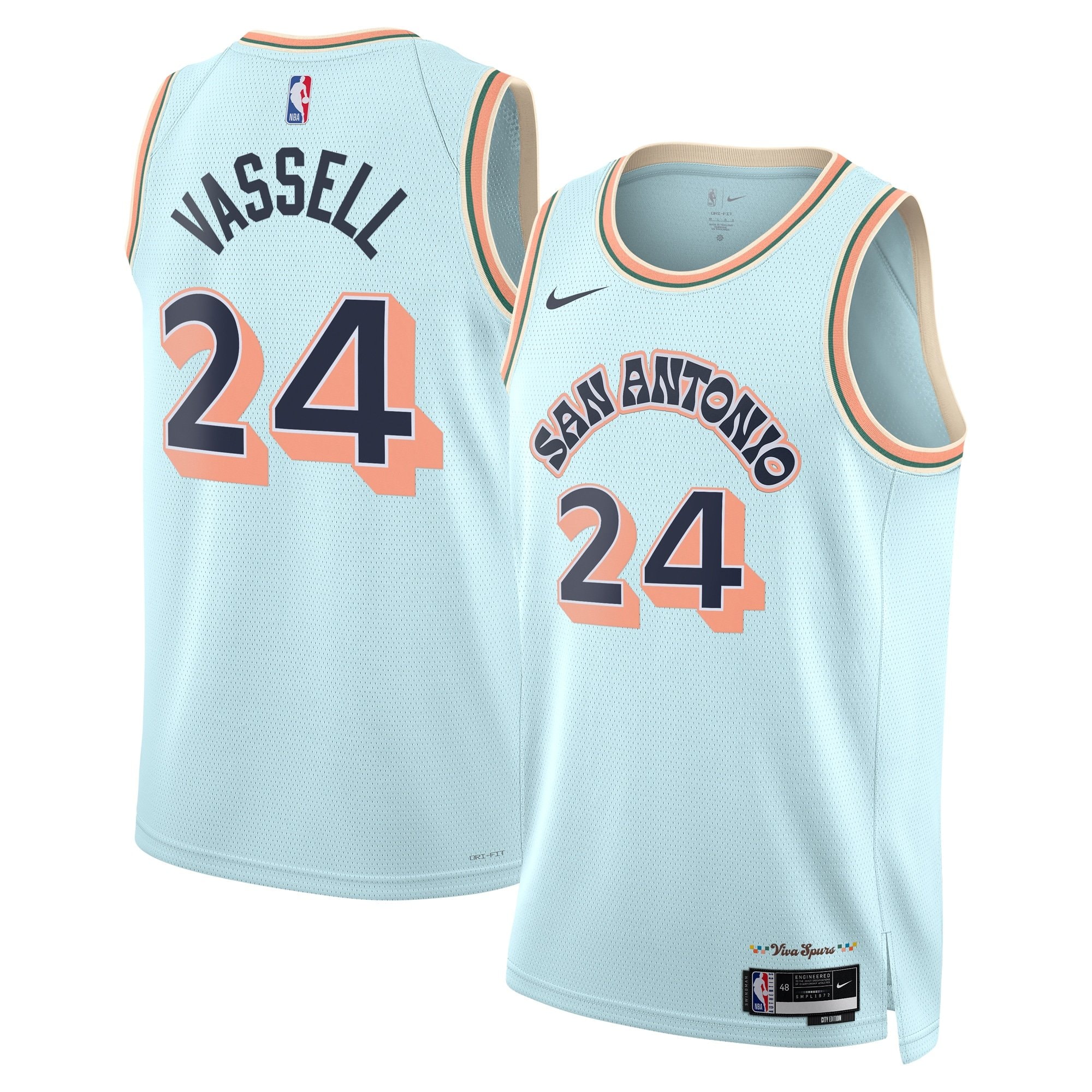 San Antonio Spurs City Edition Swingman Jersey 2024 Blue Devin Vassell Unisex