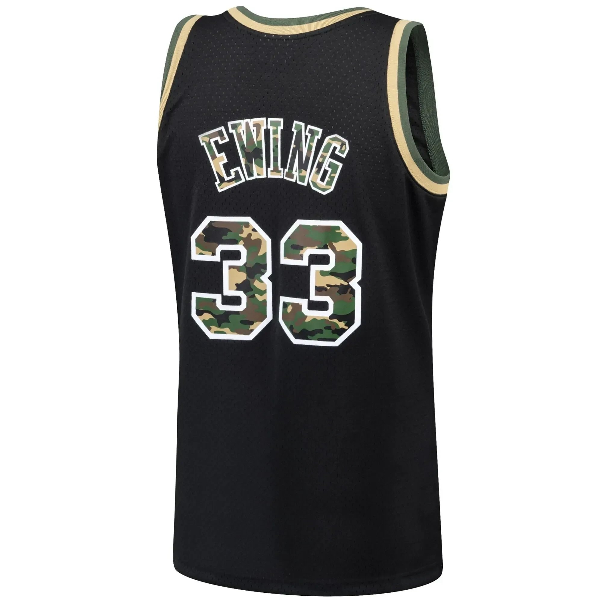 Patrick Ewing New York Knicks Mitchell Ness Straight Fire Camo Swingman Jersey - Black