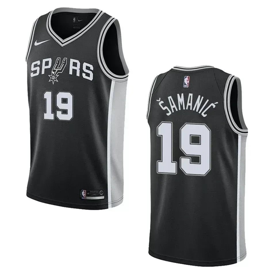 Men's San Antonio Spurs 19 Luka Samanic Icon Swingman Jersey Black