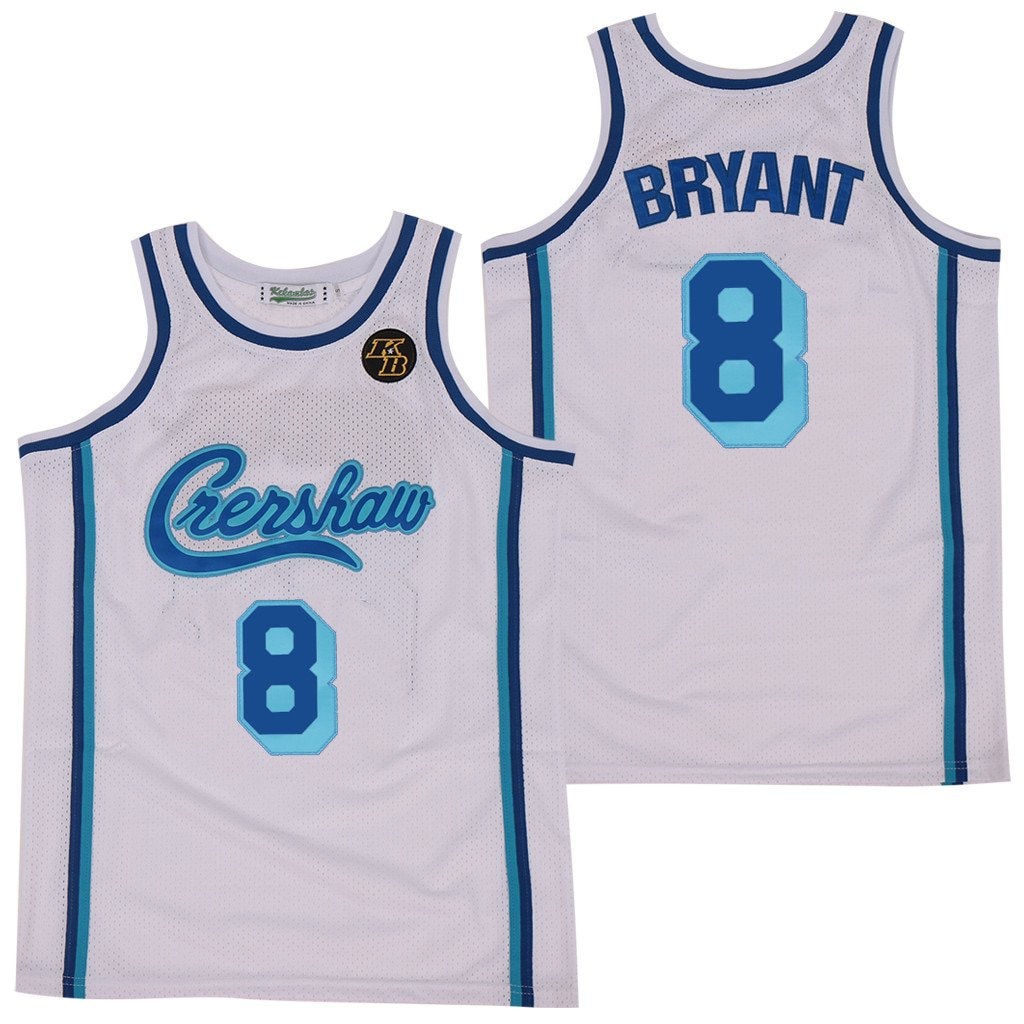 Kobe Bryant 8 Crenshaw Swingman Jersey Grey Unisex Basketball Jersey