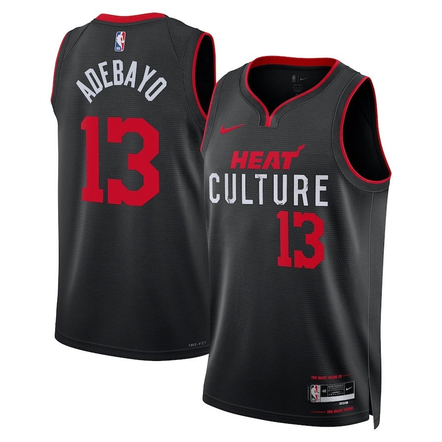 Bam Adebayo 13 Miami Heat 2023/24 City Edition Swingman Jersey Black Unisex