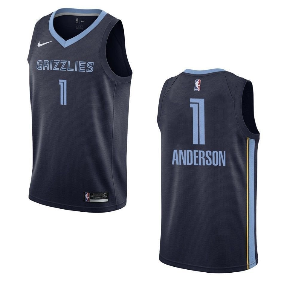Men's Memphis Grizzlies Kyle Anderson Icon Edition Swingman Jersey Navy