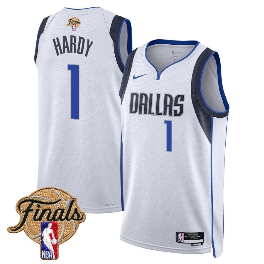 Jaden Hardy Dallas Mavericks 2024 Finals Patch Swingman Jersey Association Edition White