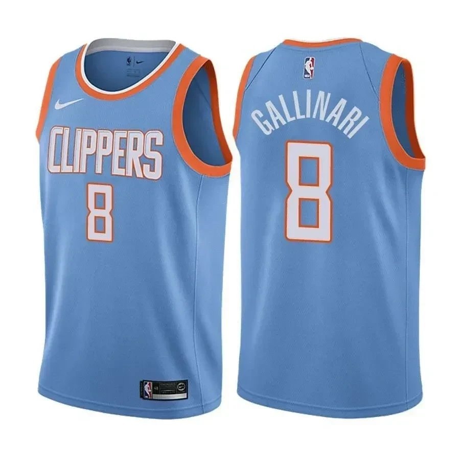 LA Clippers Danilo Gallinari #8 City Edition Blue Basketball Jersey Unisex