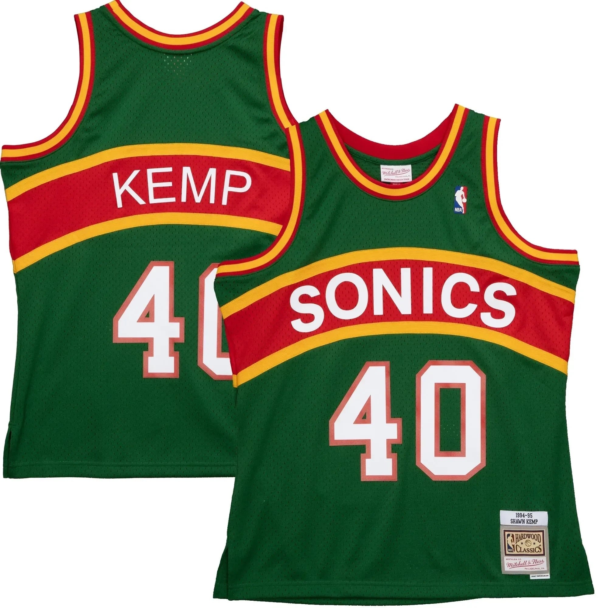 Shawn Kemp Seattle Supersonics Mitchell & Ness 1994-95 Hardwood Classics Reload 2.0 Swingman Jersey Green