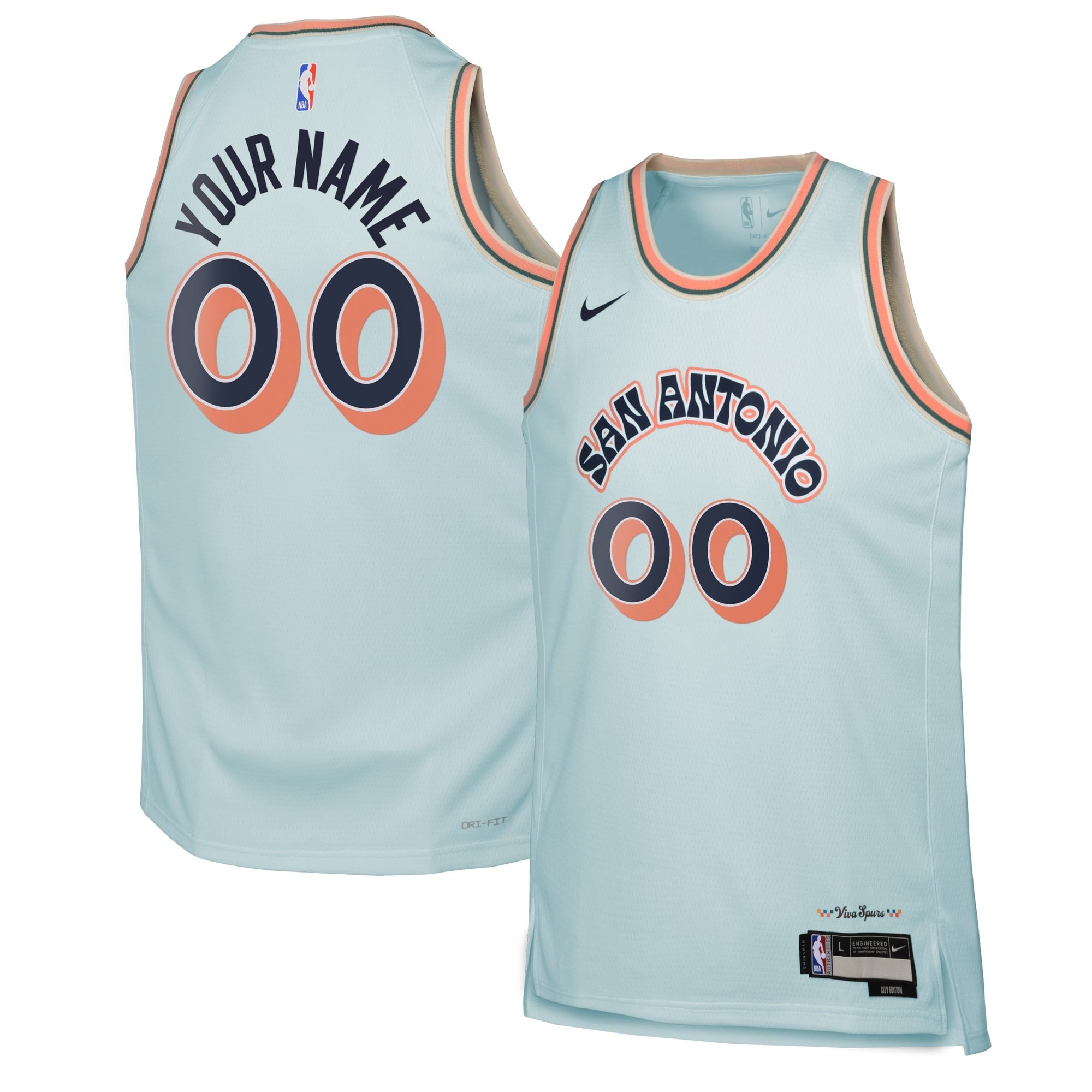San Antonio Spurs City Edition Swingman Jersey 2024 Custom Youth Multicolor