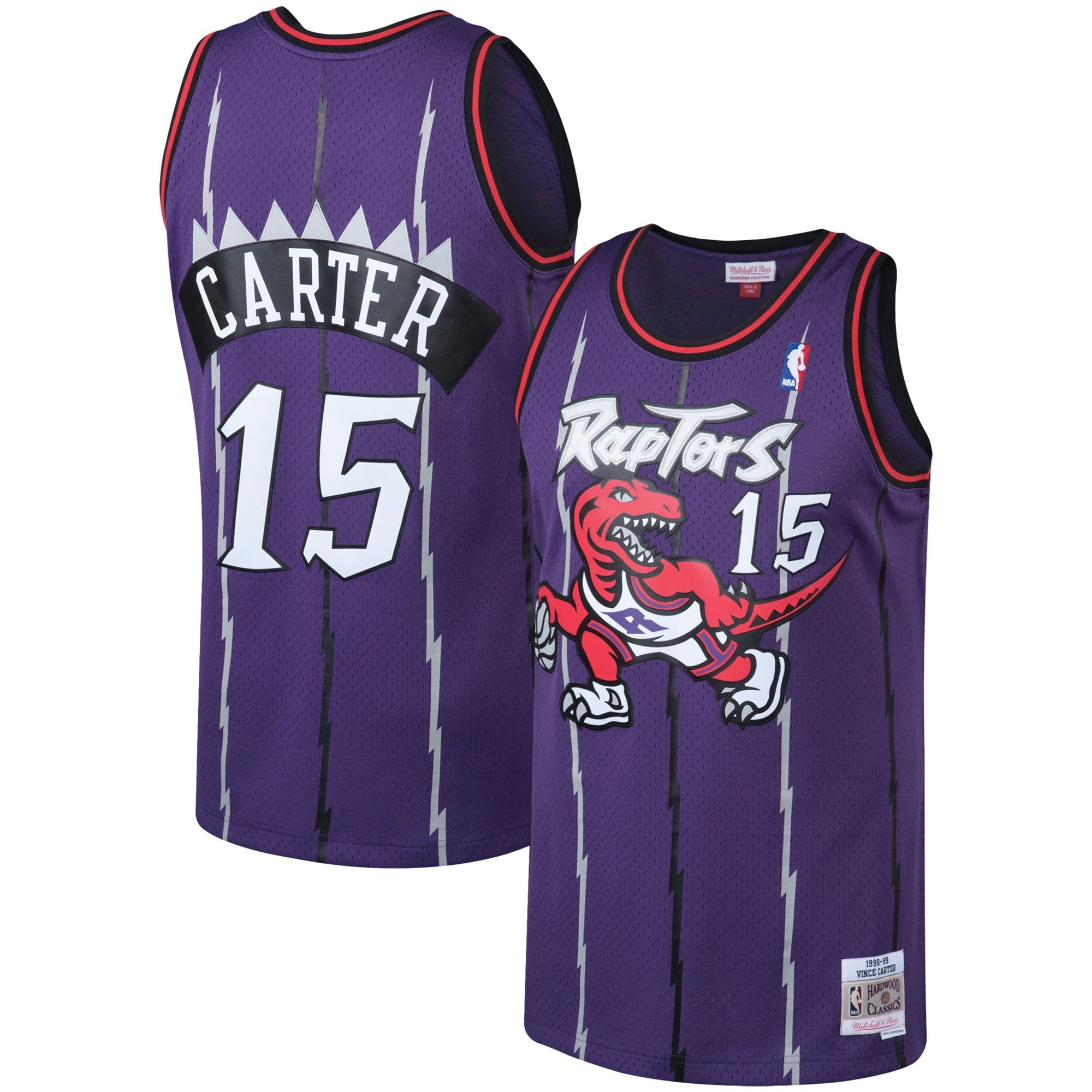 Men's Mitchell & Ness Vince Carter Purple Toronto Raptors Big & Tall Hardwood Classics Jersey