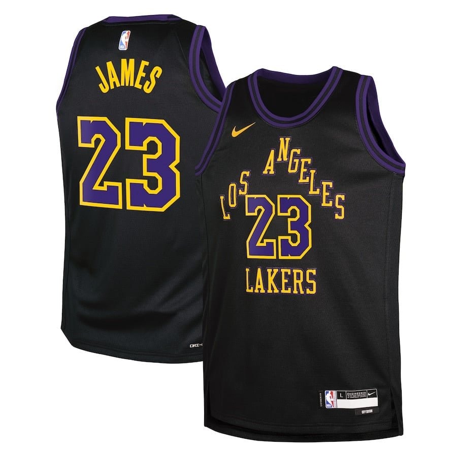 Lebron James 23 Los Angeles Lakers 2023/24 City Edition Swingman Youth Jersey Black