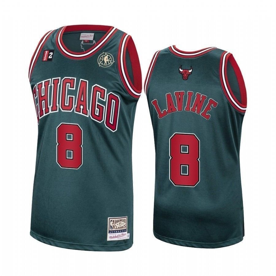 Men's Zach Lavine 8 Basketball Team Green Hardwood Classics Jersey