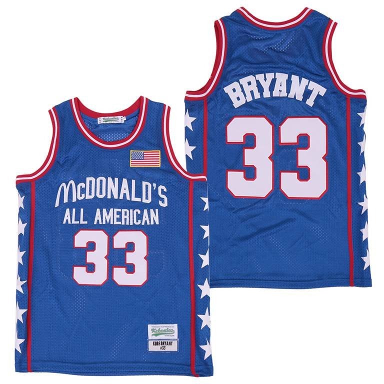 Kobe Bryant 33 McDonald's All American Throwback Swingman Jersey Blue Unisex