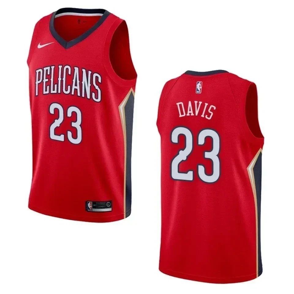 Men's New Orleans Pelicans Anthony Davis 23 Statement Swingman Jersey Red