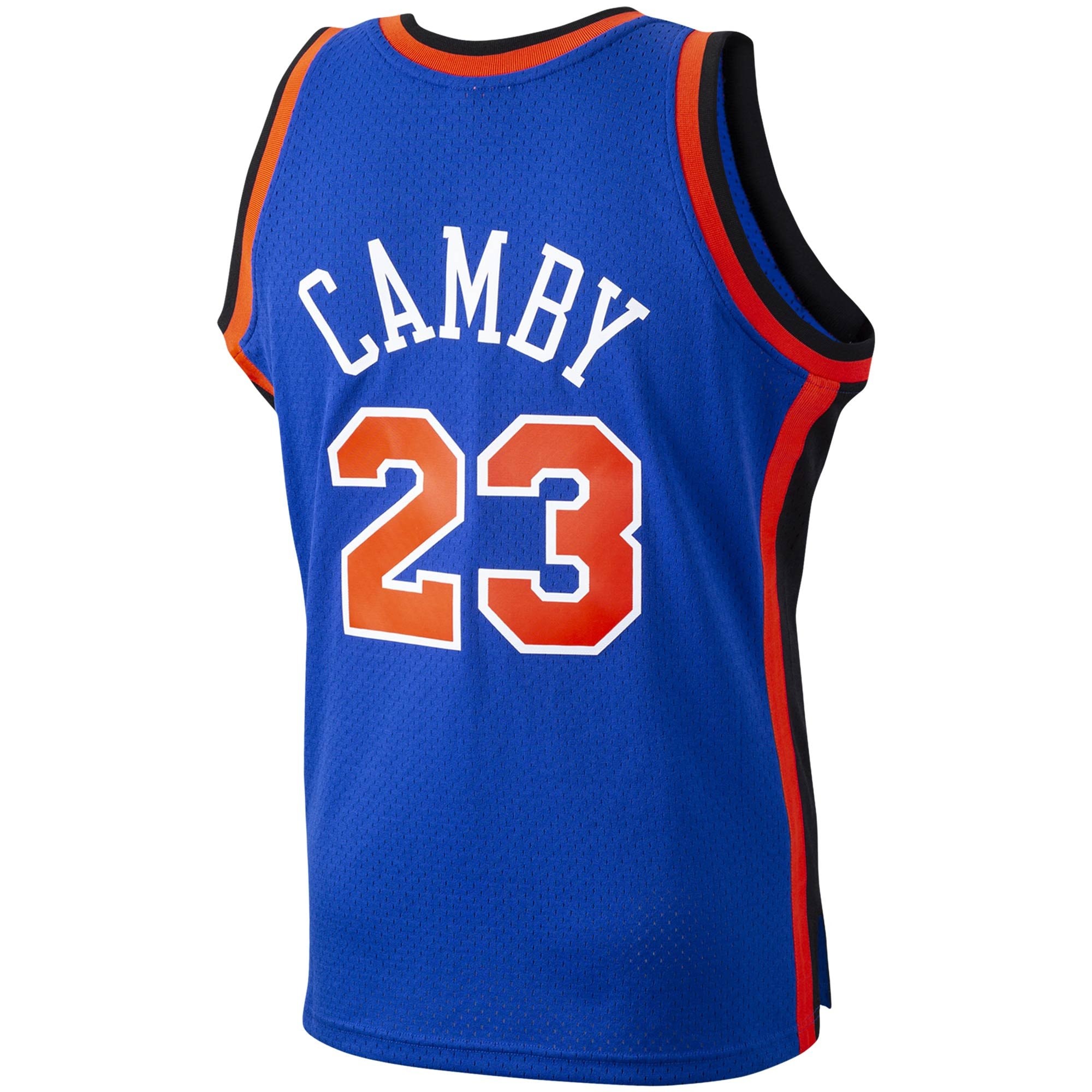 Men's Mitchell & Ness Marcus Camby Blue New York Knicks 1998-99 Hardwood Classics Swingman Jersey