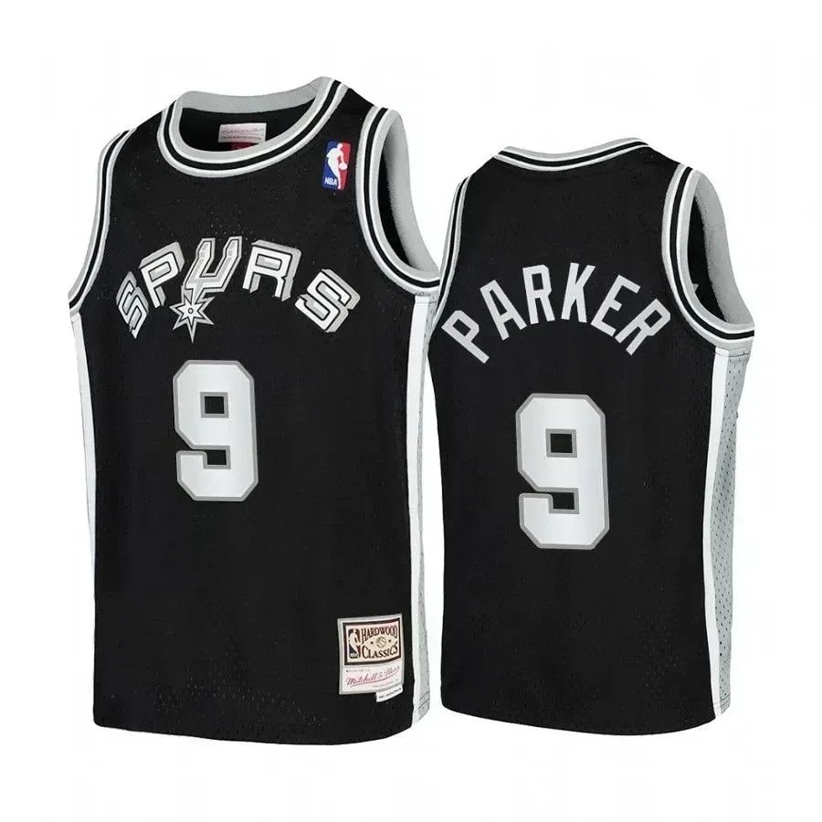 Youth Tony Parker San Antonio Spurs Hardwood Classics Jersey Black Unisex