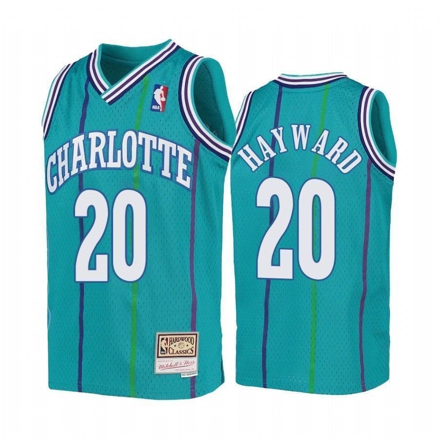 Youth Gordon Hayward Charlotte Hornets Teal Hardwood Classics Jersey Unisex