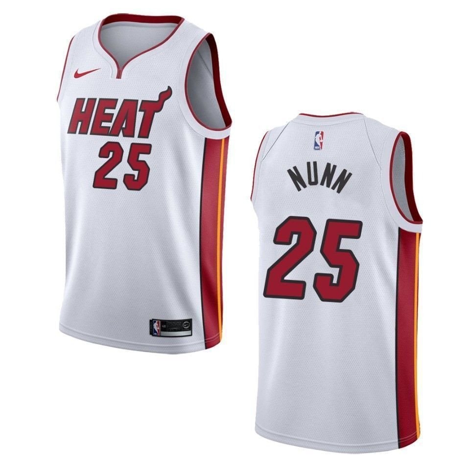 Men's Miami Heat 25 Kendrick Nunn Association Swingman Jersey White