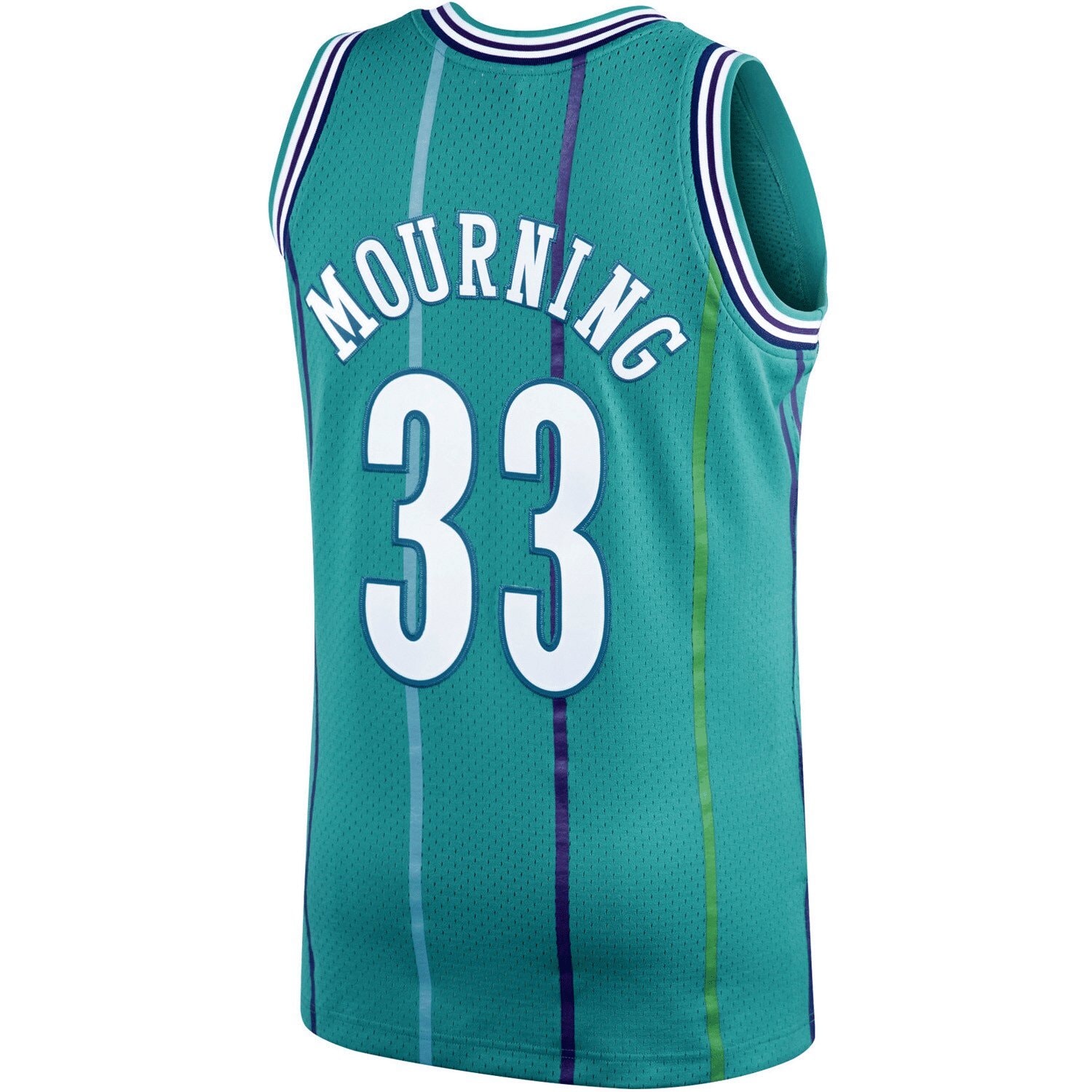 Alonzo Mourning Charlotte Hornets Mitchell & Ness 1992-93 Hardwood Classics Swingman Player Jersey - Teal Jersey