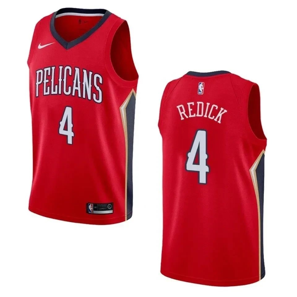 Men's New Orleans Pelicans J.J. Redick Statement Swingman Jersey Red Multi Color