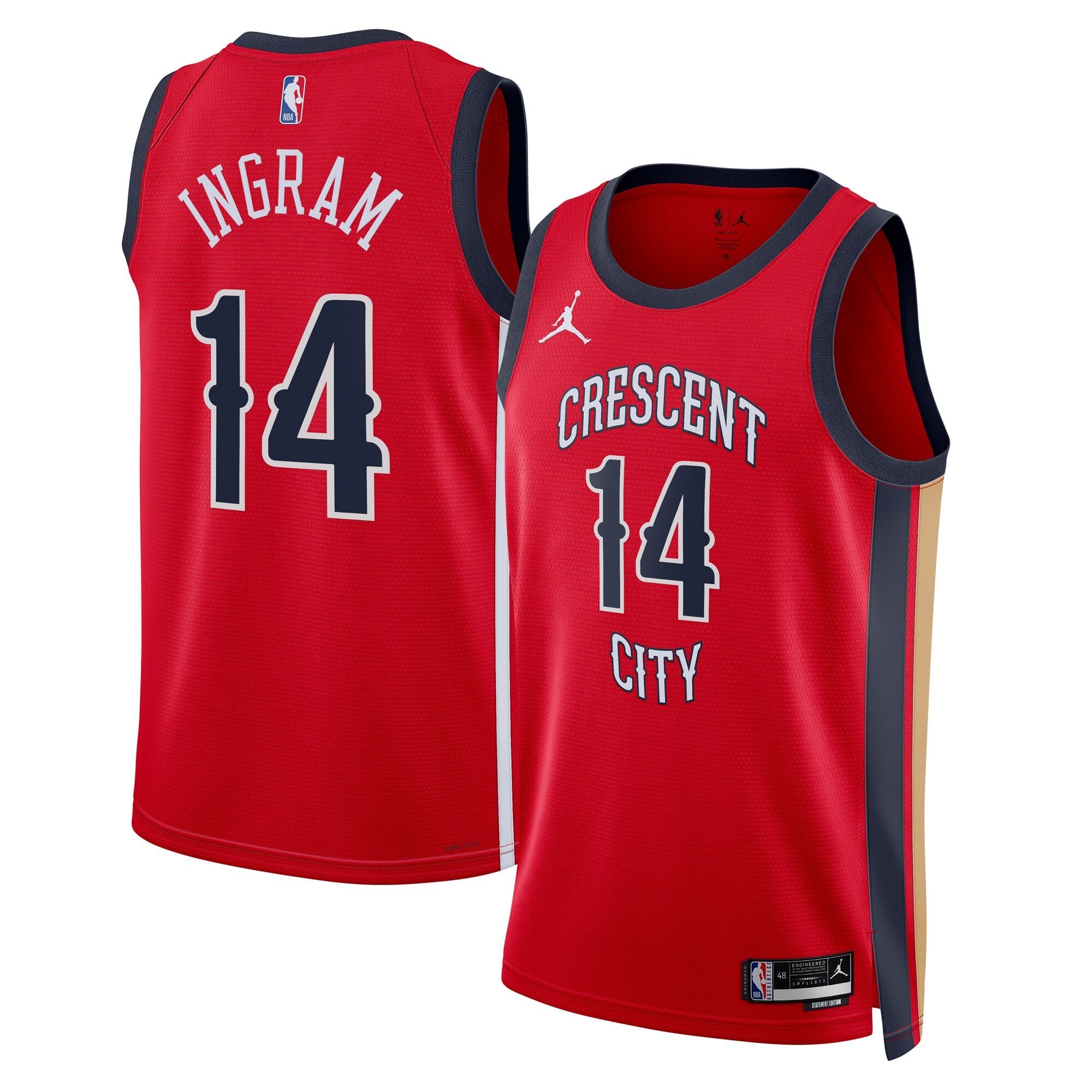 New Orleans Pelicans Jordan Brand Statement Edition Swingman Jersey Red Brandon Ingram Unisex