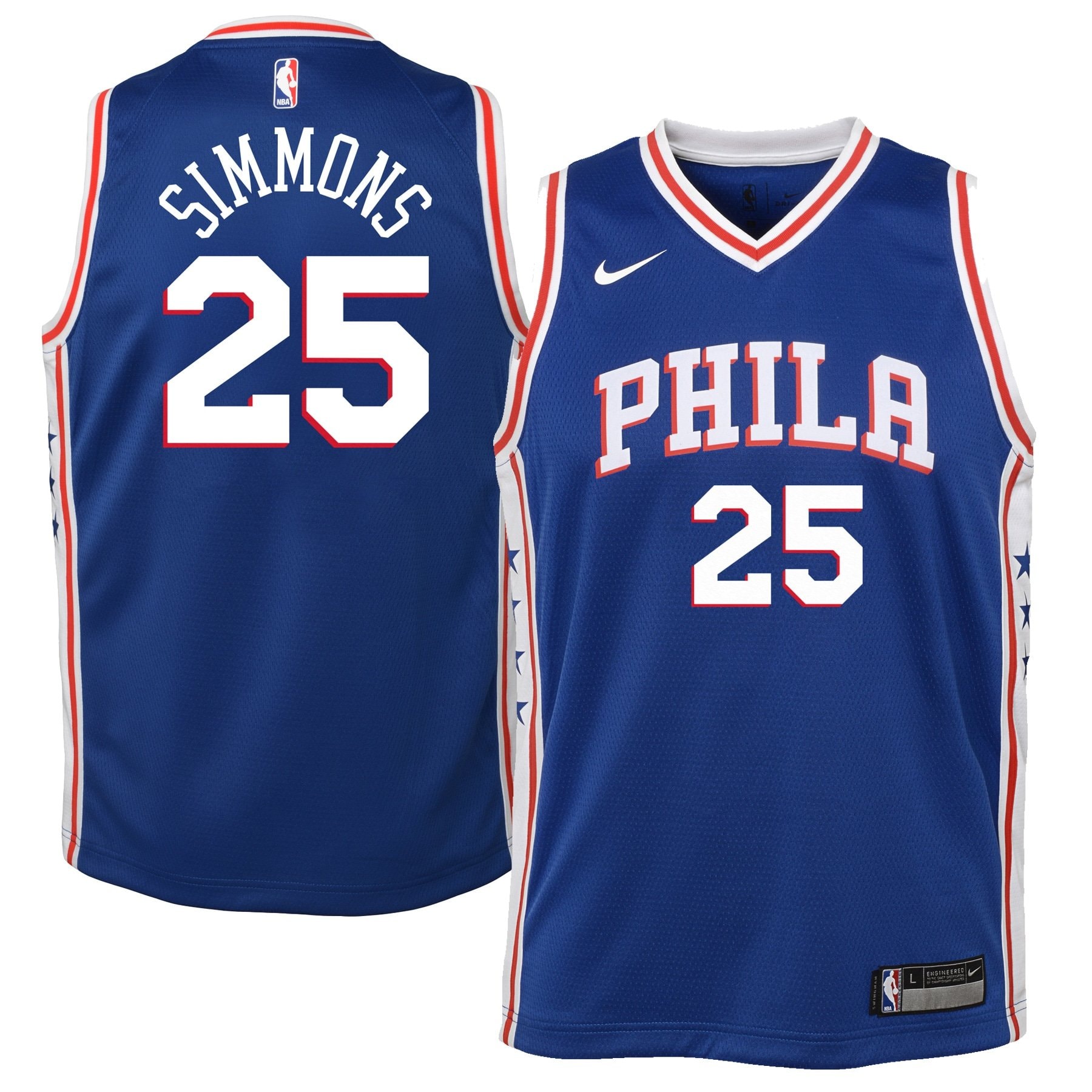 Youth Ben Simmons Royal Philadelphia 76ers Swingman Jersey Icon Edition - Multicolor