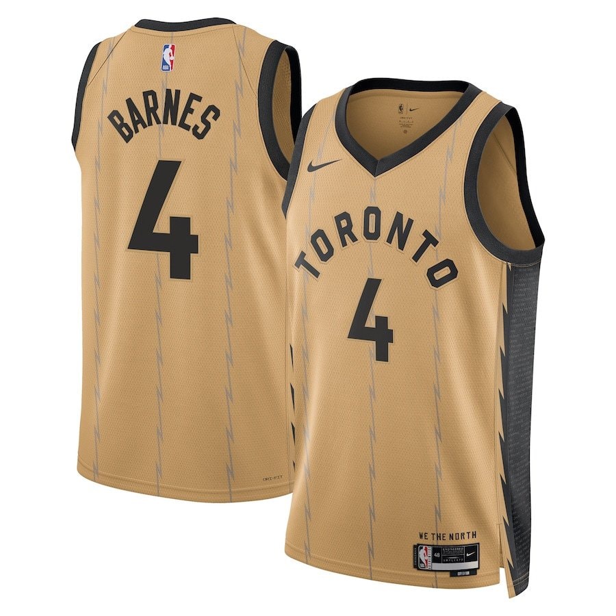 Scottie Barnes Toronto Raptors 2023/24 City Edition Swingman Jersey Gold Unisex